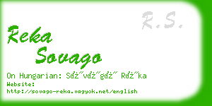 reka sovago business card